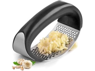 Presse-ail, presse-ail en acier inoxydable, ustensile de cuisine professionnel, presse-ail avec poignée ergonomique, râpe à ail en silicone