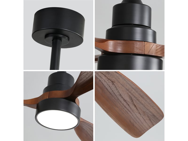 Ventilateur de plafond rolipo silencieux avec lumière led et télécommande moteur dc réversible - Conforama E