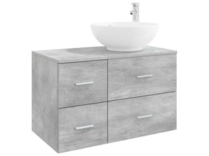 Ensemble de mobilier de salle de bain 2 pc gris béton cf64145