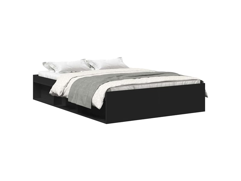  Lit double- lit adulte -  cadre de lit sans matelas noir 120x200 cm  - Conforama A