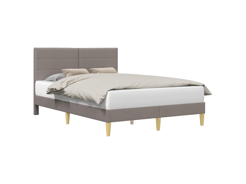  Lit double- lit adulte -  cadre de lit avec tête de lit taupe 140 x 200 cm tissu  - Conforama A