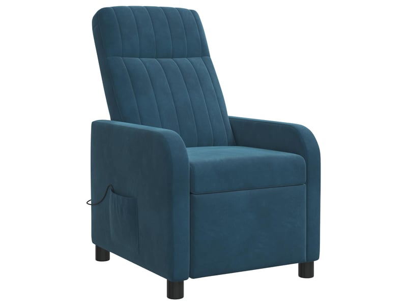 Vidaxl fauteuil de massage inclinable bleu velours (v) - Conforama E