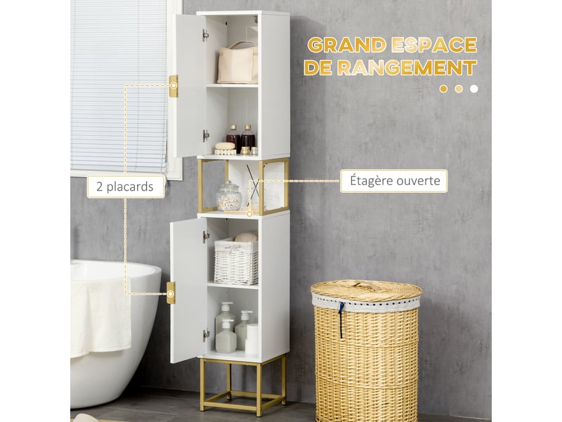  Ensemble de meubles de rangement - lot de buffet, pieds en acier, armoire murale et meuble colonne - étagère réglable  - Conforama E