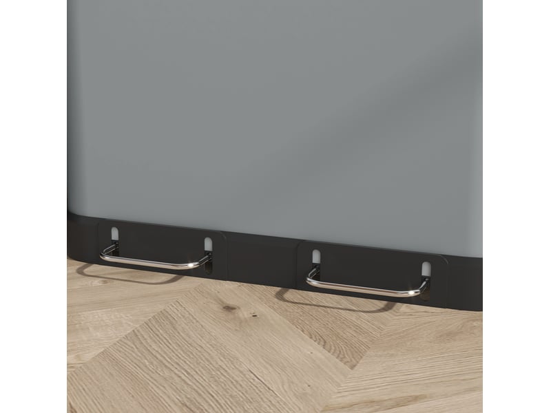 Poubelle à pédale tcqpz 2 x 30 l en métal grise avec 2 bacs amovibles 48,8 x 39,5 x 67 cm - Conforama E