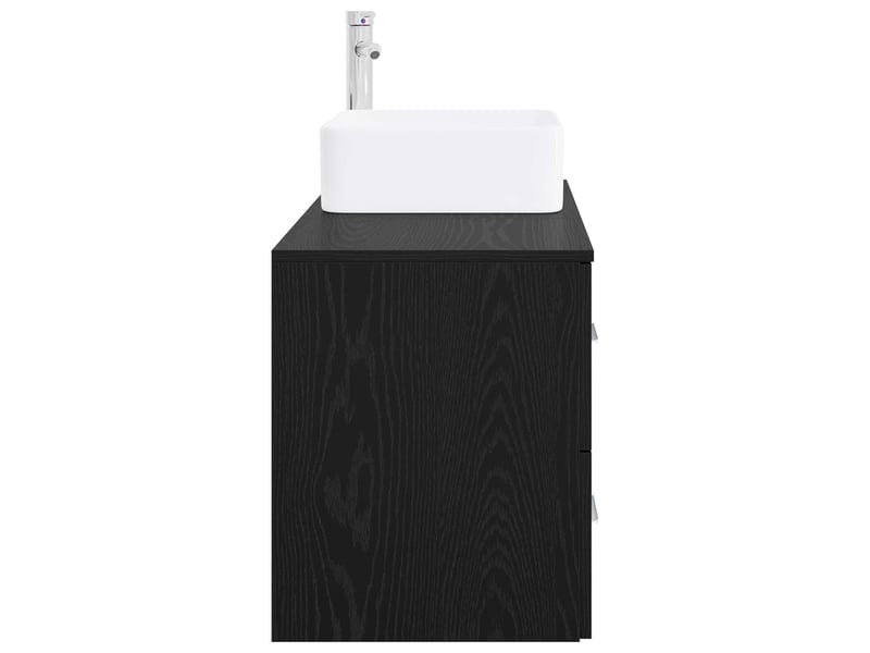  Ensemble de mobilier de salle de bain 2 pcs chêne noir shl4604  - Conforama D