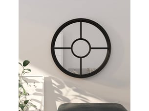 Miroir rond(e) à fixer coloris noir <strong></strong>  <strong></strong> - 60 cm x 60 cm