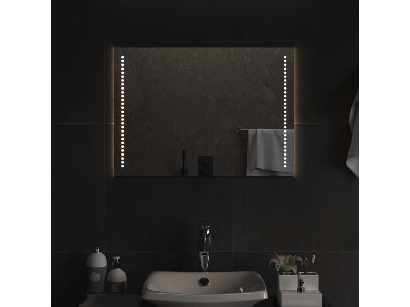  Miroir de salle de bain, miroir de toilette led transparent 70 x 50 cm verre trempé cf62607  - Conforama C