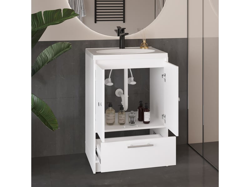  Meuble de salle de bain madison de 60 cm, blanc  - Conforama E