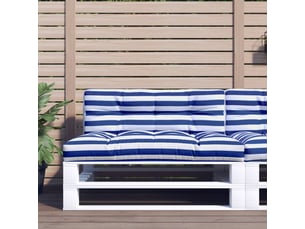 Coussin de palette, coussin de chaise, coussin de canapé rayures bleues et blanches tissu cf55427