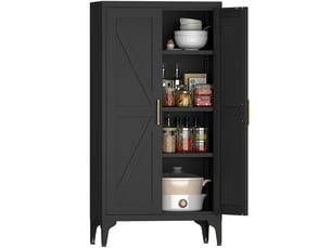 Buffet 2 porte(s)   <strong>HAVRYA</strong> <strong></strong> - 60 cm coloris noir 