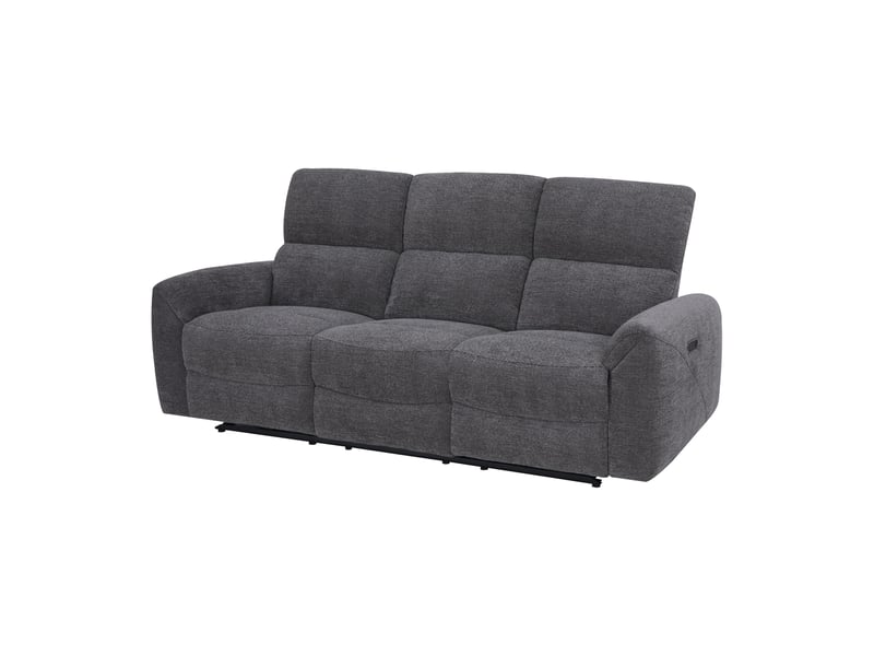  Canape droit relax électrique gris 3 pla  - Conforama C