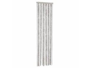 Rideau anti-mouches, moustiquaire gris clair et blanc 56x185 cm chenille cf43533