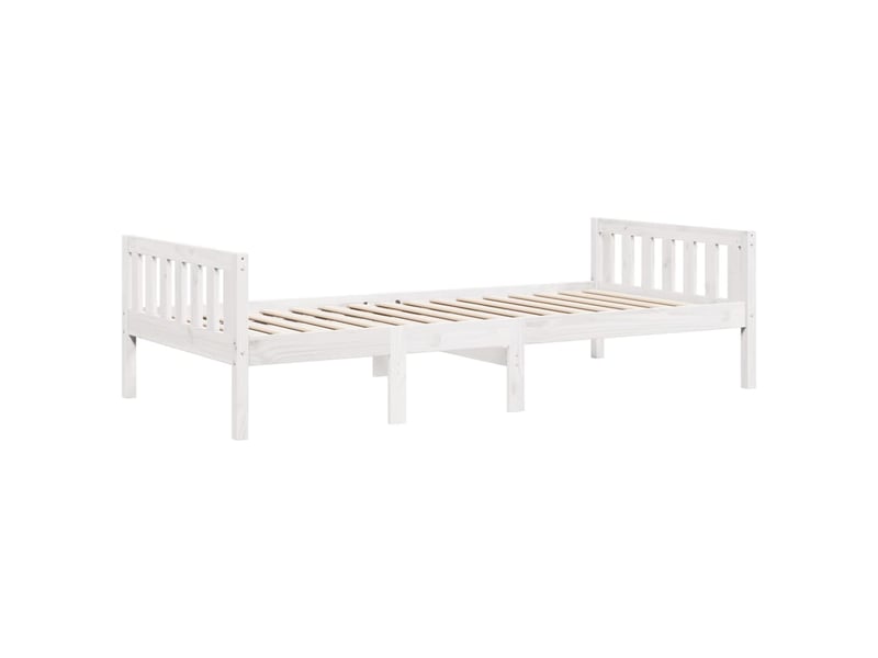  Lit pour enfants - lit jeune sans matelas blanc 90x190cm bois de pin massif  - Conforama C