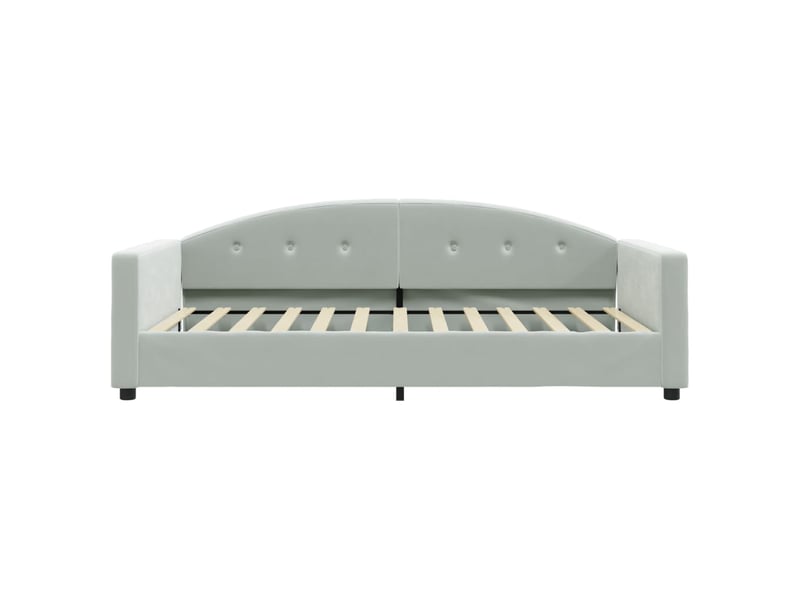  Lit simple- lit adulte -  lit de repos sans matelas gris clair 100x200 cm velours  - Conforama B