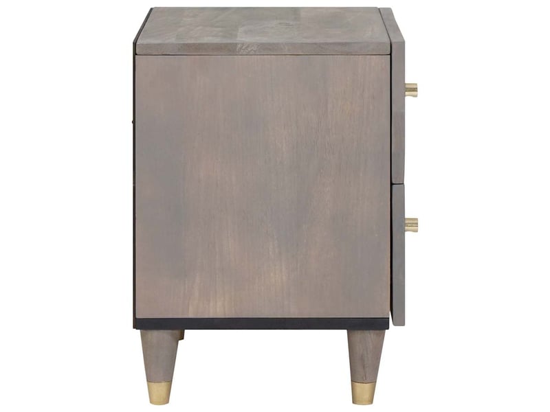  Table de chevet - cabinet de chevet - table de nuit 2 pièces gris 40 x 33 x 46 cm  - Conforama D