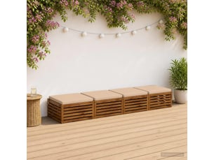Lot de 4 coussins de siège, coussins d'assise soest 100 % polyester crème cf60375