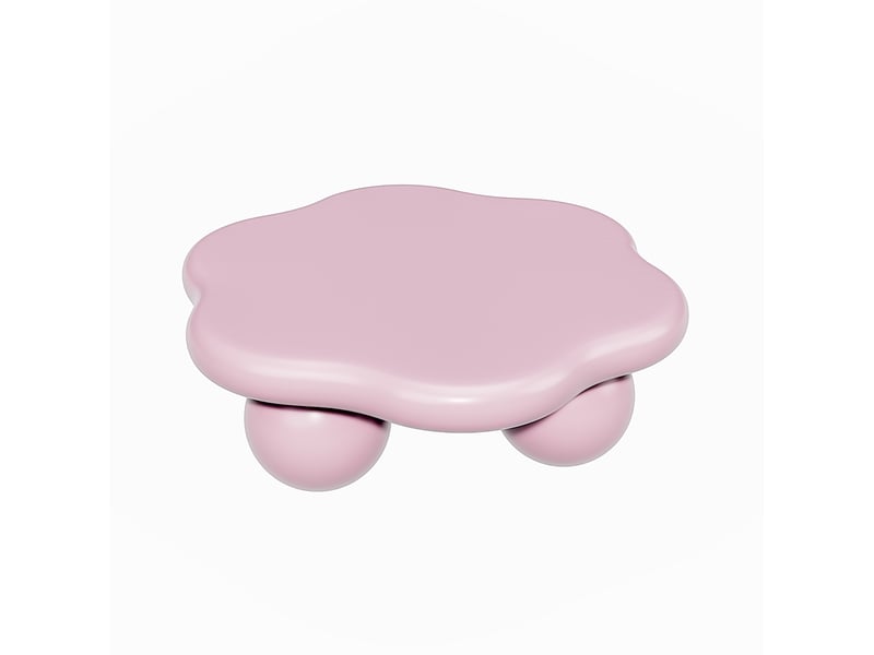  Table basse forme pétale 79x79x31 cm rose avec pieds sphériques  - Conforama A