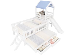 Lit cabane 90x190/200 cm    coloris blanc