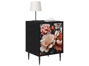 Table de chevet - cabinet de chevet - table de nuit borne 2 pc chêne noir 36 x 33 x 51 cm