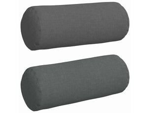Lot de 2 coussins d'accent, coussins décoratifs, coussins lombaires tissu gris foncé ø 15 x 40 cm cf56695