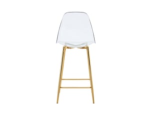 Lot de 4 tabourets de bar transparent et doré 43x101,6 cm - chaises hautes de cuisine style moderne avec coque en acrylique