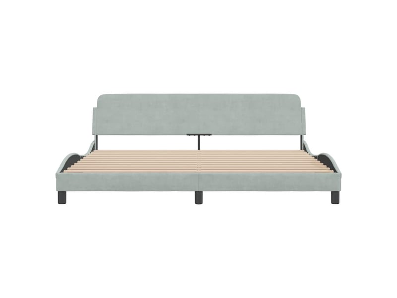  Lit double- lit adulte -  cadre de lit dover gris clair 200x200 cm velours  - Conforama C
