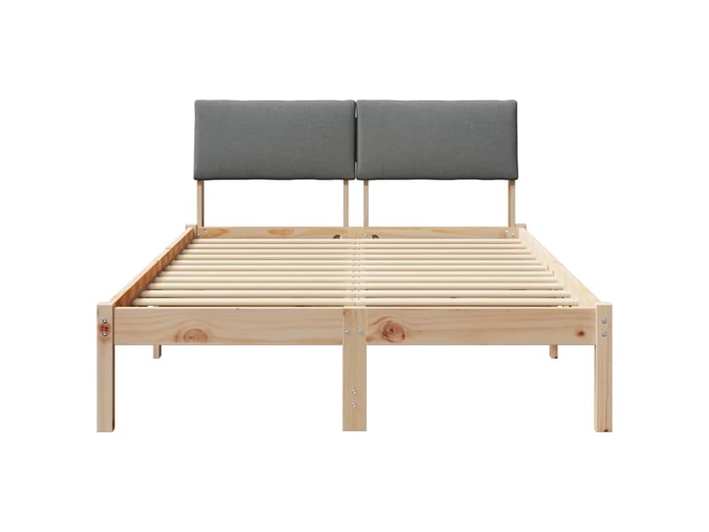  Lit double- lit adulte -  cadre de lit avec tête de lit marron et gris foncé 120 x 200 cm  - Conforama D