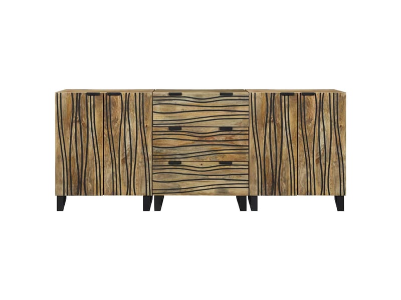  Ensemble de buffet 3 pc naturel 180 x 33 x 75 cm cf65486  - Conforama E