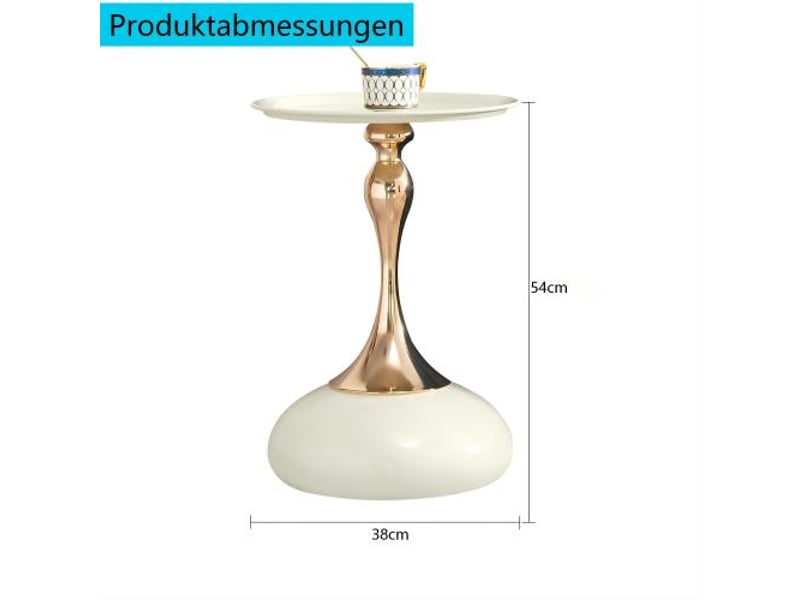  Tables martini: petite table d'appoint ronde blanche à base métallique; chevet et table d'angle pour lit  - Conforama C
