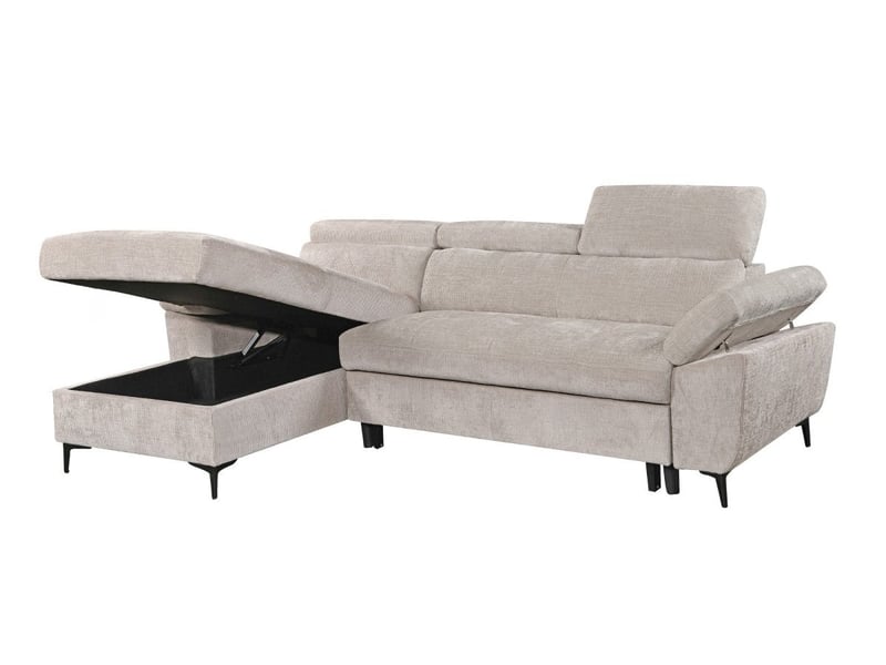  Canapé d'angle convertible en velours chiné beige monica - angle gauche KF7420-M3-VELCH-BEI - Conforama E