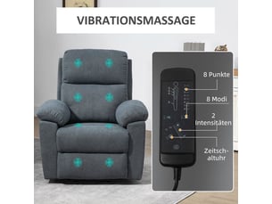 Fauteuil relax électrique Gris <strong></strong> Velours gris
