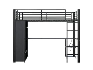 Lit mezzanine 90x200 cm <strong></strong>  <strong></strong> coloris noir
