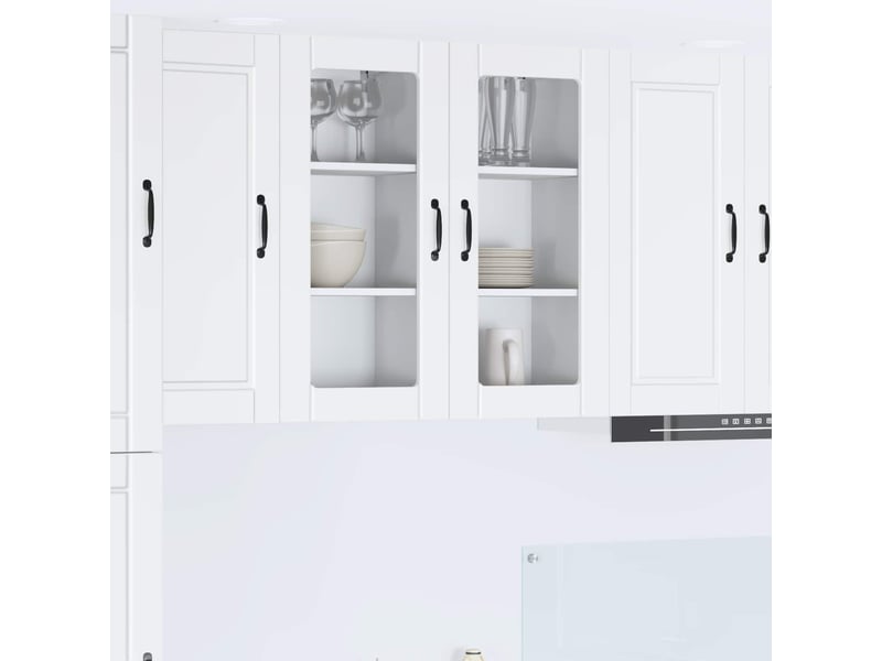  Meuble mural de cuisine, cabinet en verre mural blanc 40x31x80cm shl7589  - Conforama B