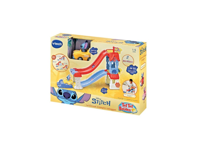  Circuit de jeu modulaire tut tut bolides stitch avec rampes et 2 magic zones VTE3417765973055 - Conforama C