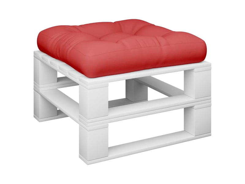  Coussin de palette, coussin de chaise, coussin de canapé rouge 60x60x12 cm tissu cf55442  - Conforama C