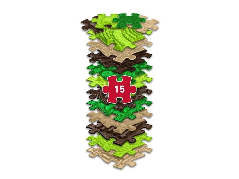  Tapis sensoriel muffik ensemble nature - 15 pièces, vert, marron, beige MFK-097 - Conforama C