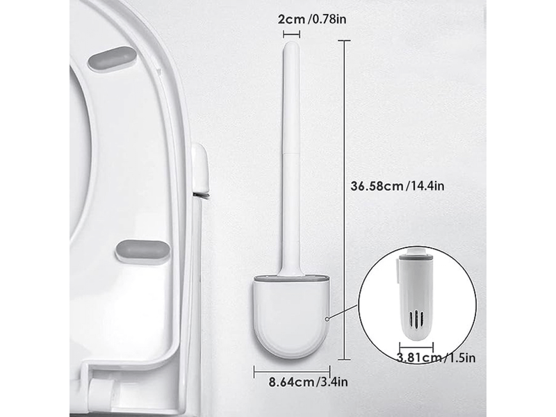  Brosse de toilette en silicone, brosse de toilette en silicone et support avec poils doux et poignée antidérapante. Brosse de toilette en silicone  - Conforama D