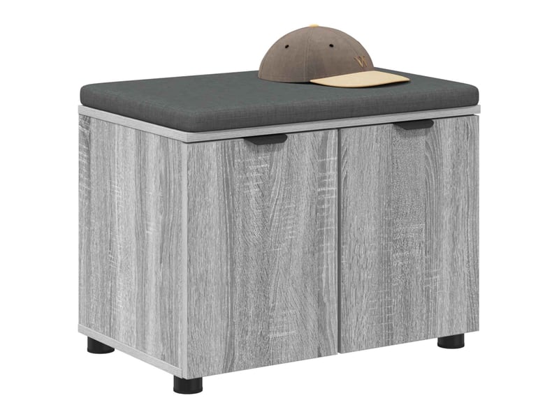  Banc d'entrée, banc interieur avec coussin gris sonoma 60x38x46 cm shl93858  - Conforama C