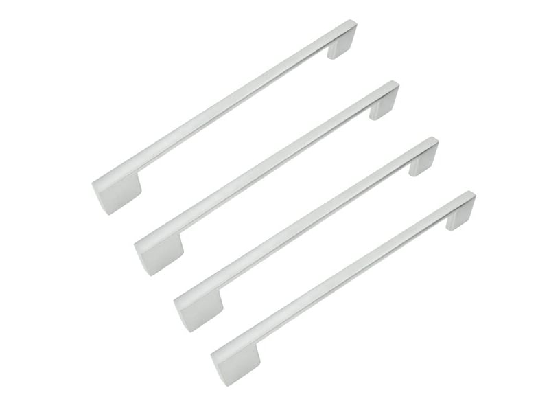 4 unités de poignées métalliques argentées de 256 mm pour meubles - Conforama A