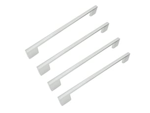 4 unités de poignées métalliques argentées de 256 mm pour meubles