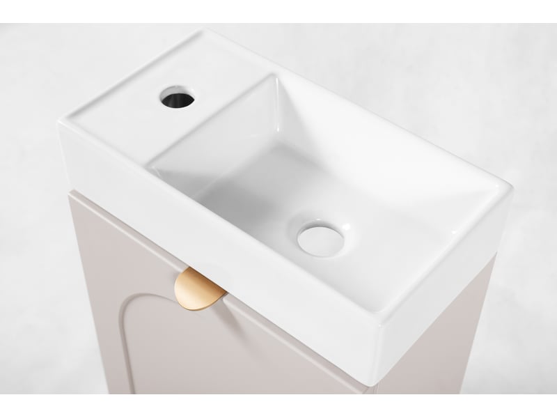  Ensemble lave-mains suspendu aura avec lavabo fika 40 cm cachemire mat k  - Conforama E