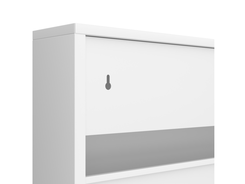  Meuble à chaussures étroit 80x15x109 cm, rangement mural blanc avec 3 tiroirs, optimisation espace entrée et couloir  - Conforama E
