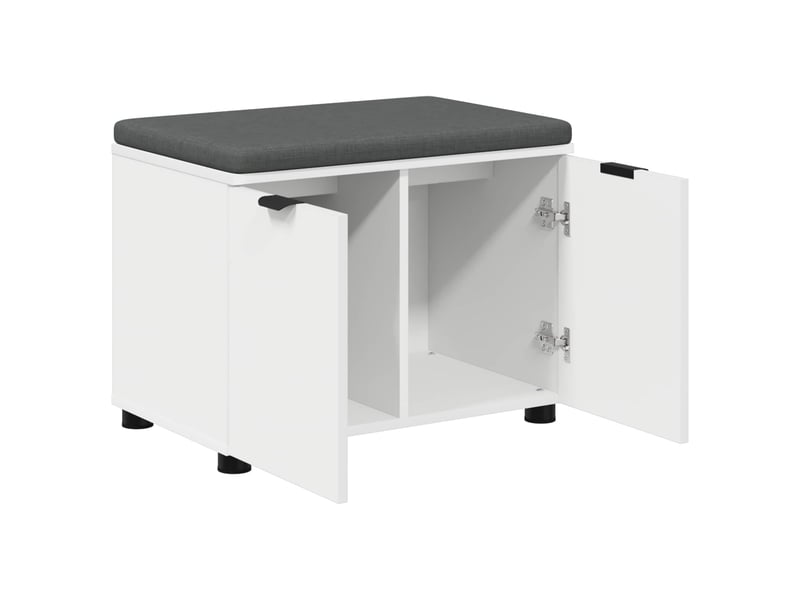  Banc d'entrée blanc 60x38x46 cm bois ingénierie et tissu shl34760  - Conforama E