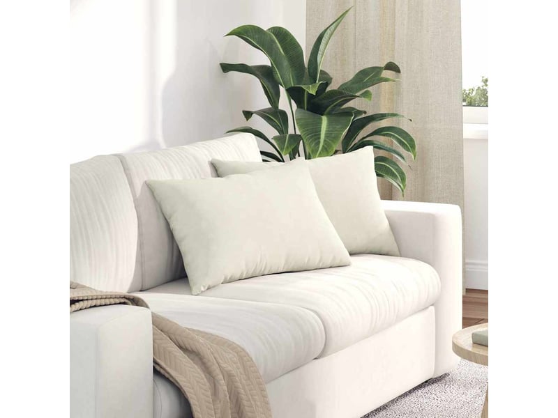  Lot de 2 coussins de canapé, coussins décoratifs crème 60 x 40 cm cf59049  - Conforama B