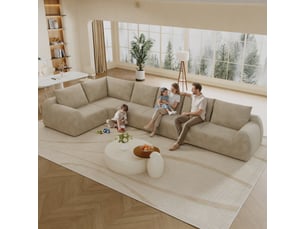 Canapé d'angle, canapé de salon, sans montage, format compressé, pour salon, chambre, kaki, appartement