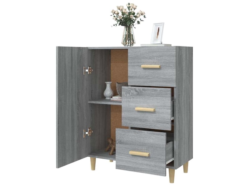  Buffet - bahut - meuble de rangement sonoma gris 69,5x34x90 cm bois d'ingénierie  - Conforama D
