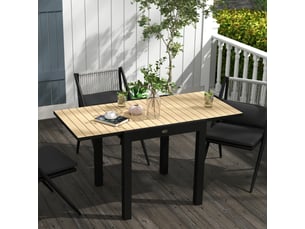 Table de jardin rectangulaire jaune résistante aux intempéries dimensions 162 x 80 x 75 cm