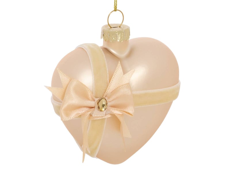  Suspension de sapin cœur en verre doré 8 cm  - Conforama B