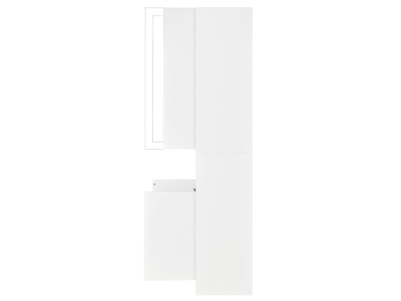  Armoire haute blanche avec éclairage led contrôlable par application, portes doubles, fenêtre acrylique  - Conforama D