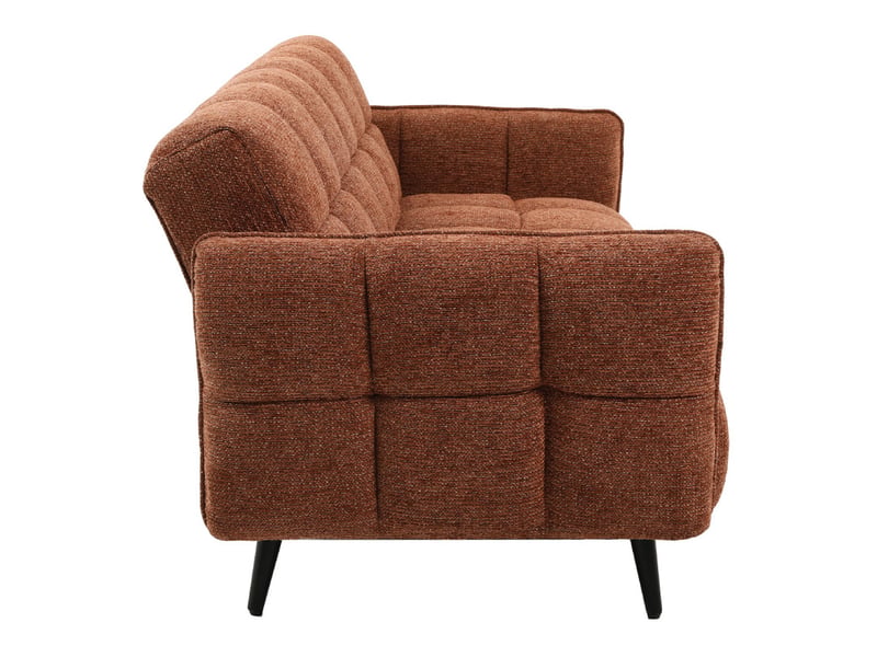 Canapé capitonné convertible 3 places en tissu doux terracotta - suki  - Conforama C